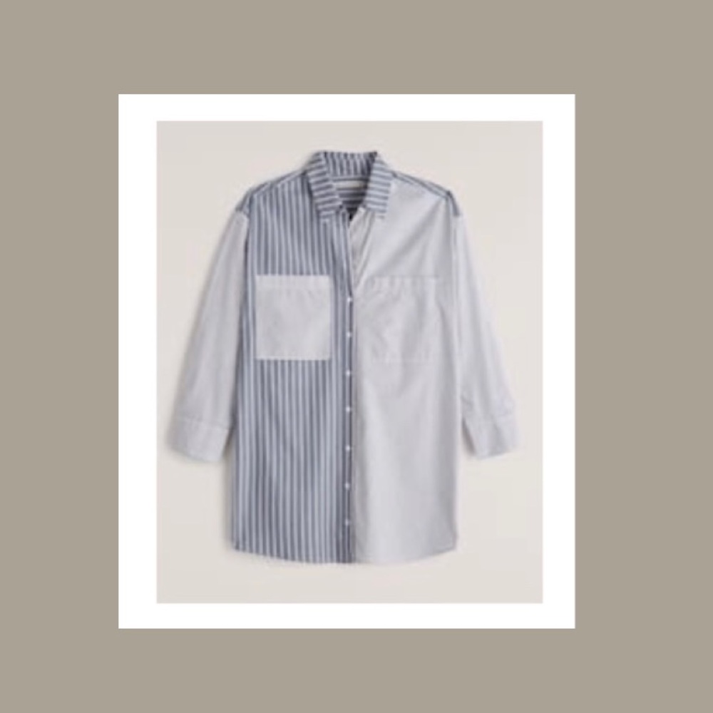 Abercrombie & Fitch Relaxed Poplin Shirt Dress